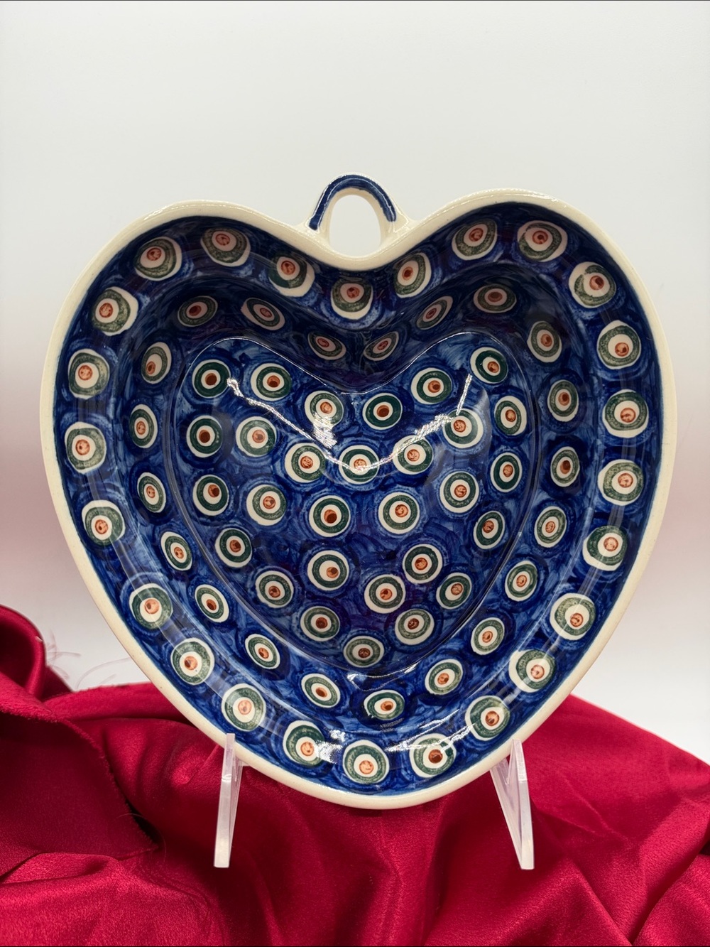 Heart shaped Polish Pottery Medium Bowl